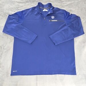 Nike Dri Fit LA Rams Team Issued On Field Quarter Zip Blue Pullover Size 4XLT